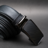 Zays Handcrafted Imported Genuine Leather Auto Gear Belt for Men – Premium Quality, Adjustable, Stylish & Durable - (BC127-BS110-Black)