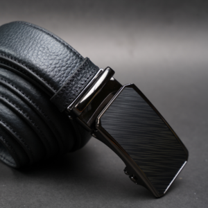 Zays Handcrafted Imported Genuine Leather Auto Gear Belt for Men – Premium Quality, Adjustable, Stylish & Durable - (BC127-BS110-Black)