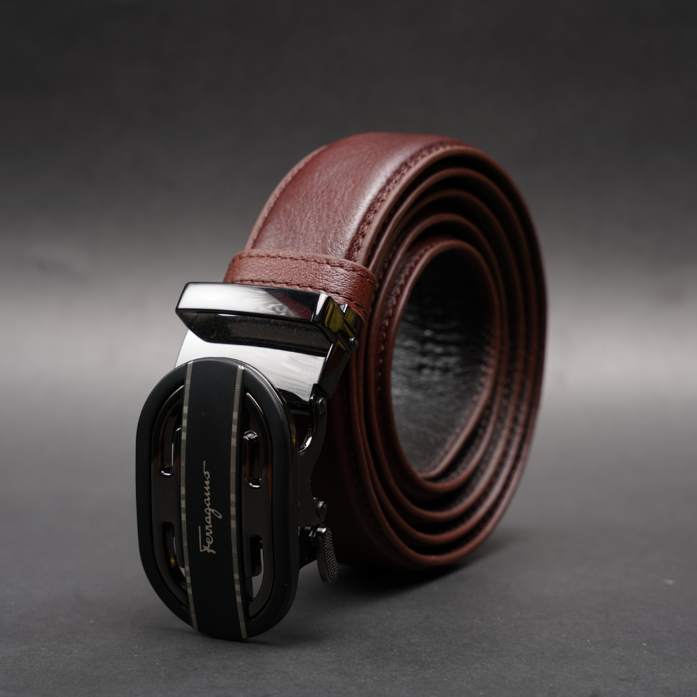 Zays Handcrafted Imported Genuine Leather Auto Gear Belt for Men – Premium Quality, Adjustable, Stylish & Durable - (BC123-BS112-Antique Brown) - Image 8
