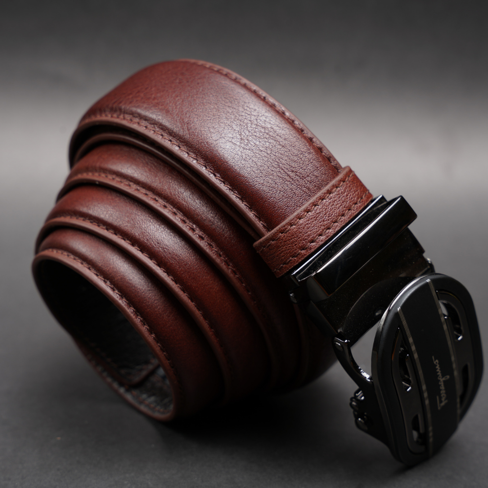 Zays Handcrafted Imported Genuine Leather Auto Gear Belt for Men – Premium Quality, Adjustable, Stylish & Durable - (BC123-BS112-Antique Brown) - Image 6