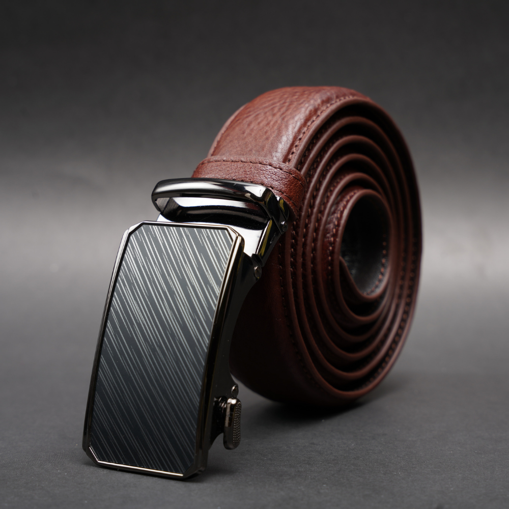 Zays Handcrafted Imported Genuine Leather Auto Gear Belt for Men – Premium Quality, Adjustable, Stylish & Durable - (BC127-BS112-Antique Brown) - Image 9