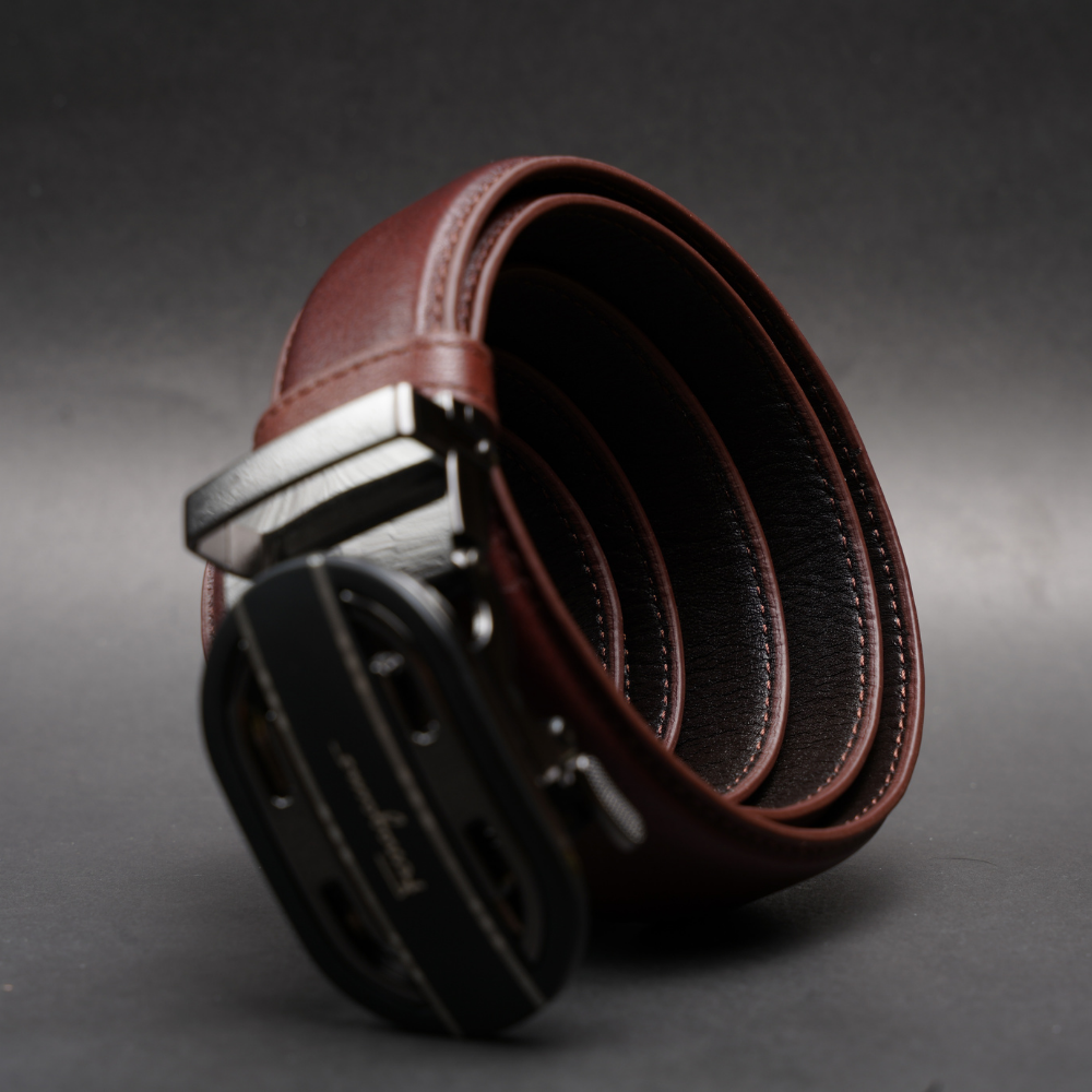 Zays Handcrafted Imported Genuine Leather Auto Gear Belt for Men – Premium Quality, Adjustable, Stylish & Durable - (BC123-BS112-Antique Brown) - Image 5