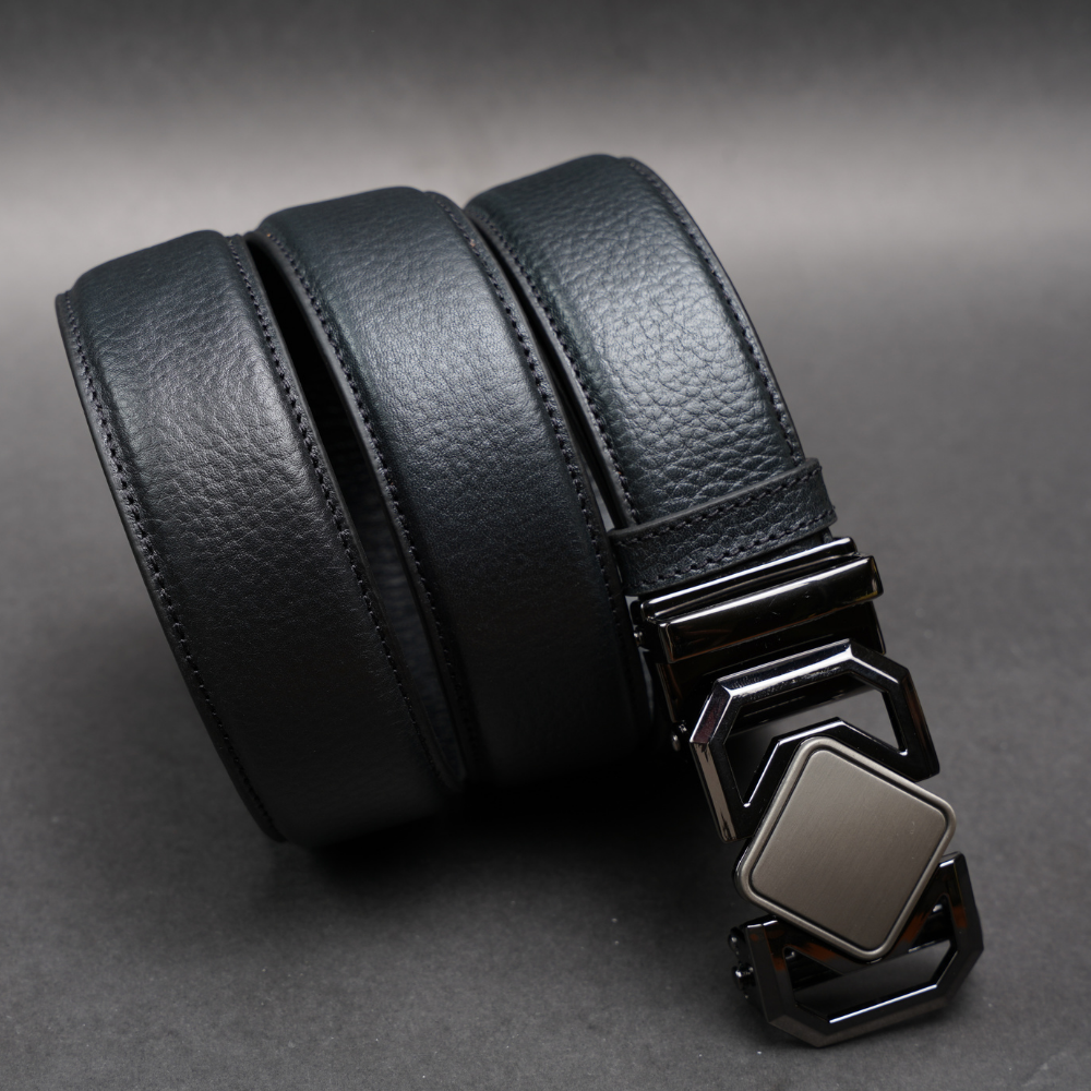 Zays Handcrafted Imported Genuine Leather Auto Gear Belt for Men – Premium Quality, Adjustable, Stylish & Durable - (BC124-BS110-Black) - Image 4