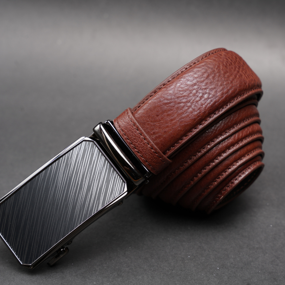 Zays Handcrafted Imported Genuine Leather Auto Gear Belt for Men – Premium Quality, Adjustable, Stylish & Durable - (BC127-BS112-Antique Brown) - Image 6