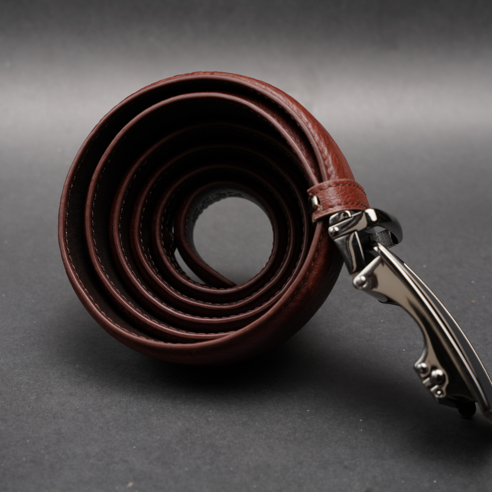 Zays Handcrafted Imported Genuine Leather Auto Gear Belt for Men – Premium Quality, Adjustable, Stylish & Durable - (BC127-BS112-Antique Brown) - Image 5