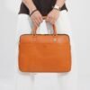 ZAYS Handmade Genuine Leather Executive Laptop Bag for Unisex - Brown