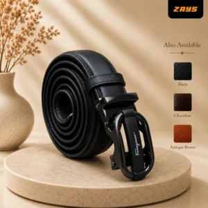 Zays Handcrafted Imported Genuine Leather Auto Gear Belt for Men – Premium Quality, Adjustable, Stylish & Durable - BC141