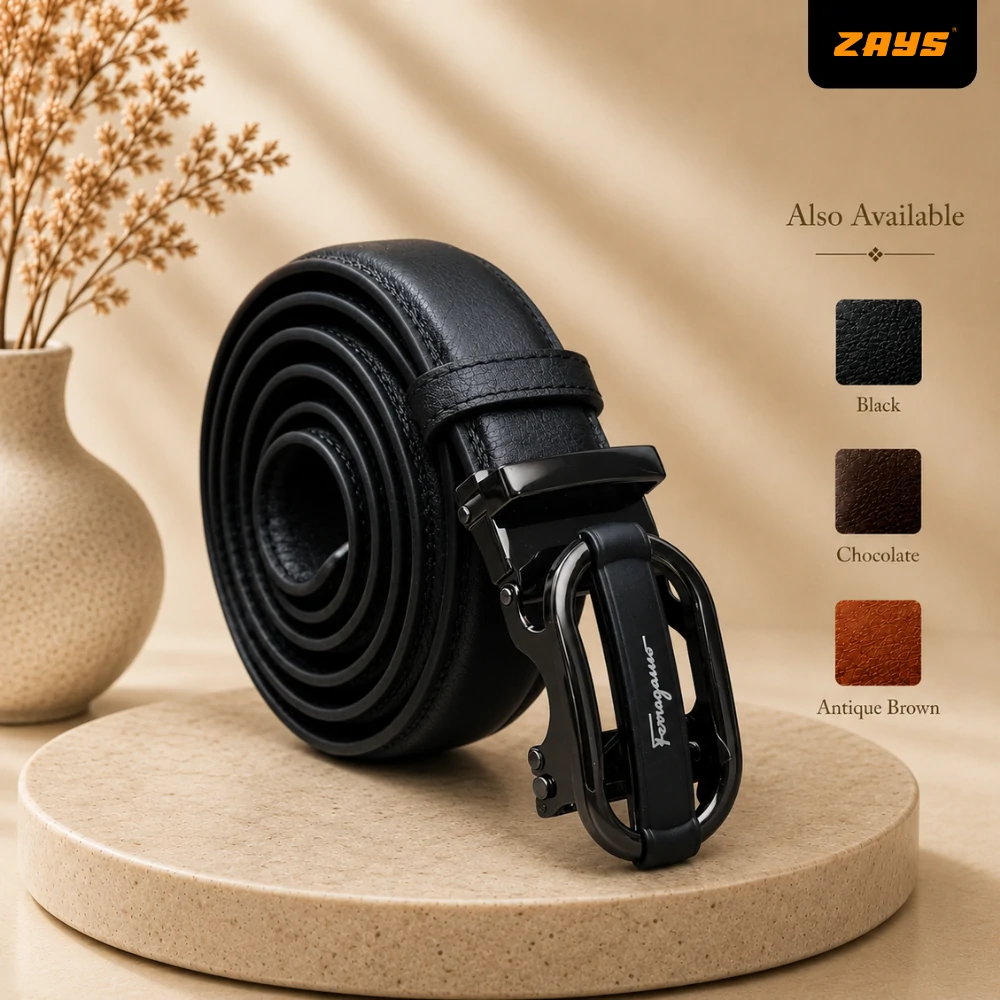 Zays Handcrafted Imported Genuine Leather Auto Gear Belt for Men – Premium Quality, Adjustable, Stylish & Durable - BC141