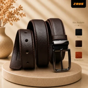 Zays Handcrafted Genuine Leather Belt for Men – Premium Quality, Adjustable, Stylish & Durable - BC107