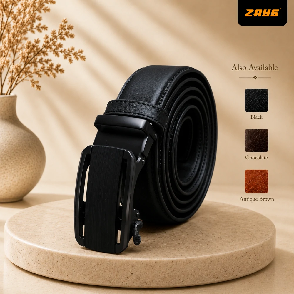 Zays Handcrafted Imported Genuine Leather Auto Gear Belt for Men – Premium Quality, Adjustable, Stylish & Durable - BC143
