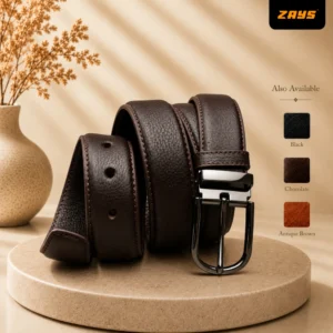 Zays Handcrafted Genuine Leather Belt for Men – Premium Quality, Adjustable, Stylish & Durable - BC108