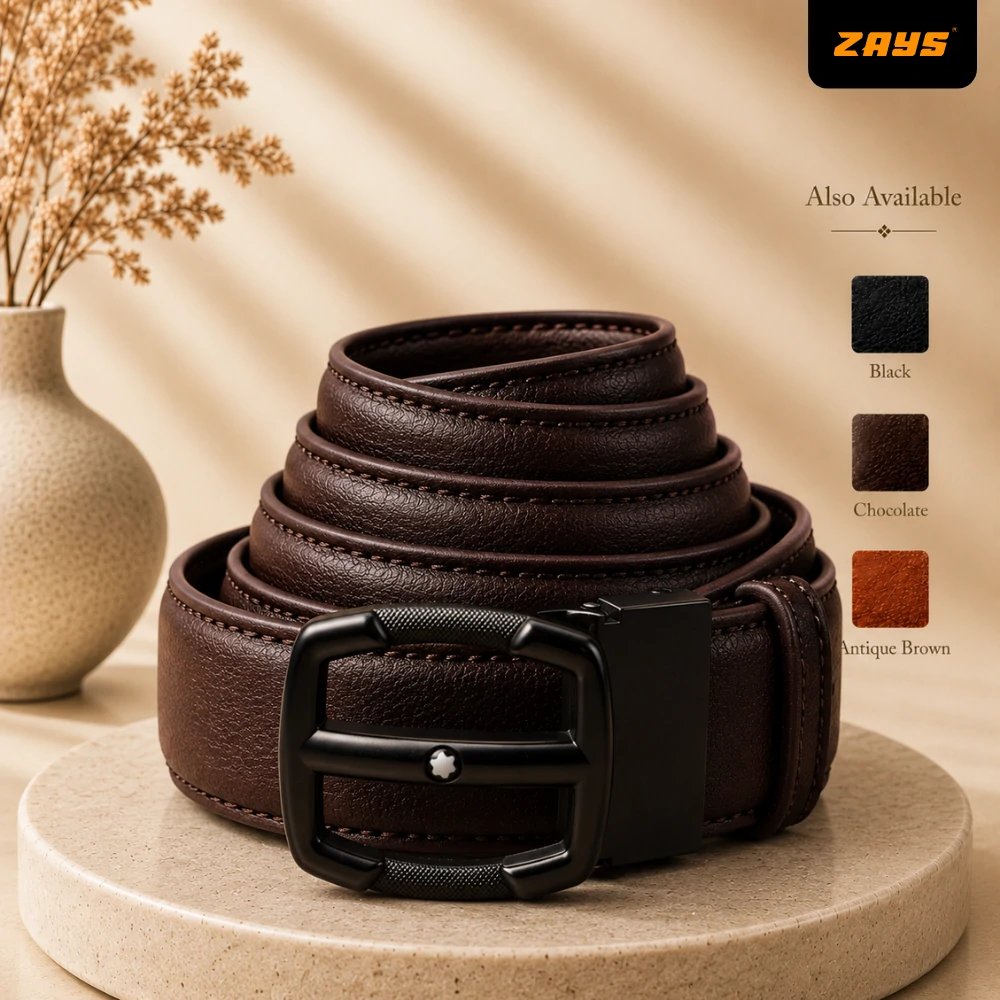 Zays Handcrafted Genuine Leather Belt for Men – Premium Quality, Adjustable, Stylish & Durable - BC110