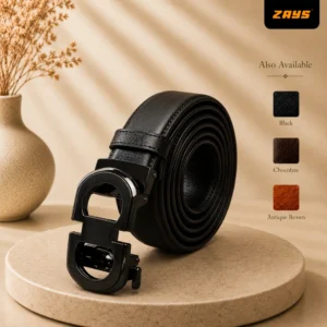 Zays Handcrafted Imported Genuine Leather Auto Gear Belt for Men – Premium Quality, Adjustable, Stylish & Durable - BC145