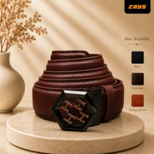 Zays Handcrafted Genuine Leather Belt for Men – Premium Quality, Adjustable, Stylish & Durable - BC112