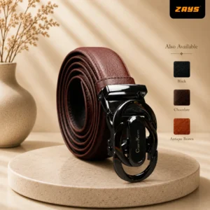 Zays Handcrafted Imported Genuine Leather Auto Gear Belt for Men – Premium Quality, Adjustable, Stylish & Durable - BC122