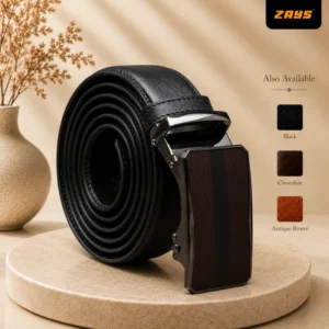Zays Handcrafted Imported Genuine Leather Auto Gear Belt for Men – Premium Quality, Adjustable, Stylish & Durable - BC148