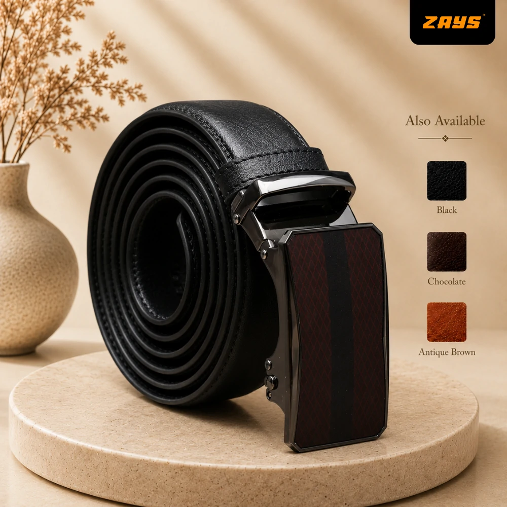 Zays Handcrafted Imported Genuine Leather Auto Gear Belt for Men – Premium Quality, Adjustable, Stylish & Durable - BC148
