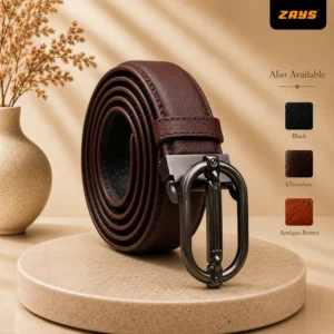 Zays Handcrafted Genuine Leather Belt for Men – Premium Quality, Adjustable, Stylish & Durable - BC113