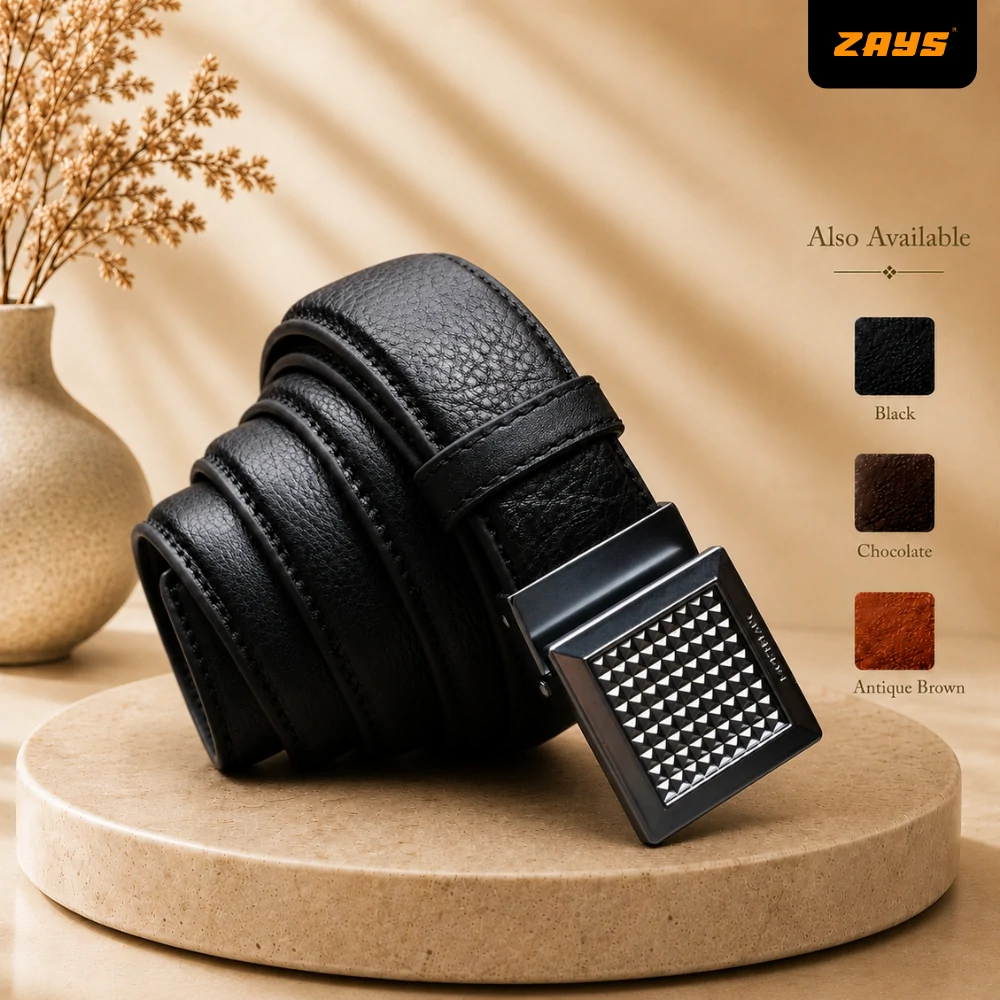 Zays Handcrafted Genuine Leather Belt for Men – Premium Quality, Adjustable, Stylish & Durable - BC114