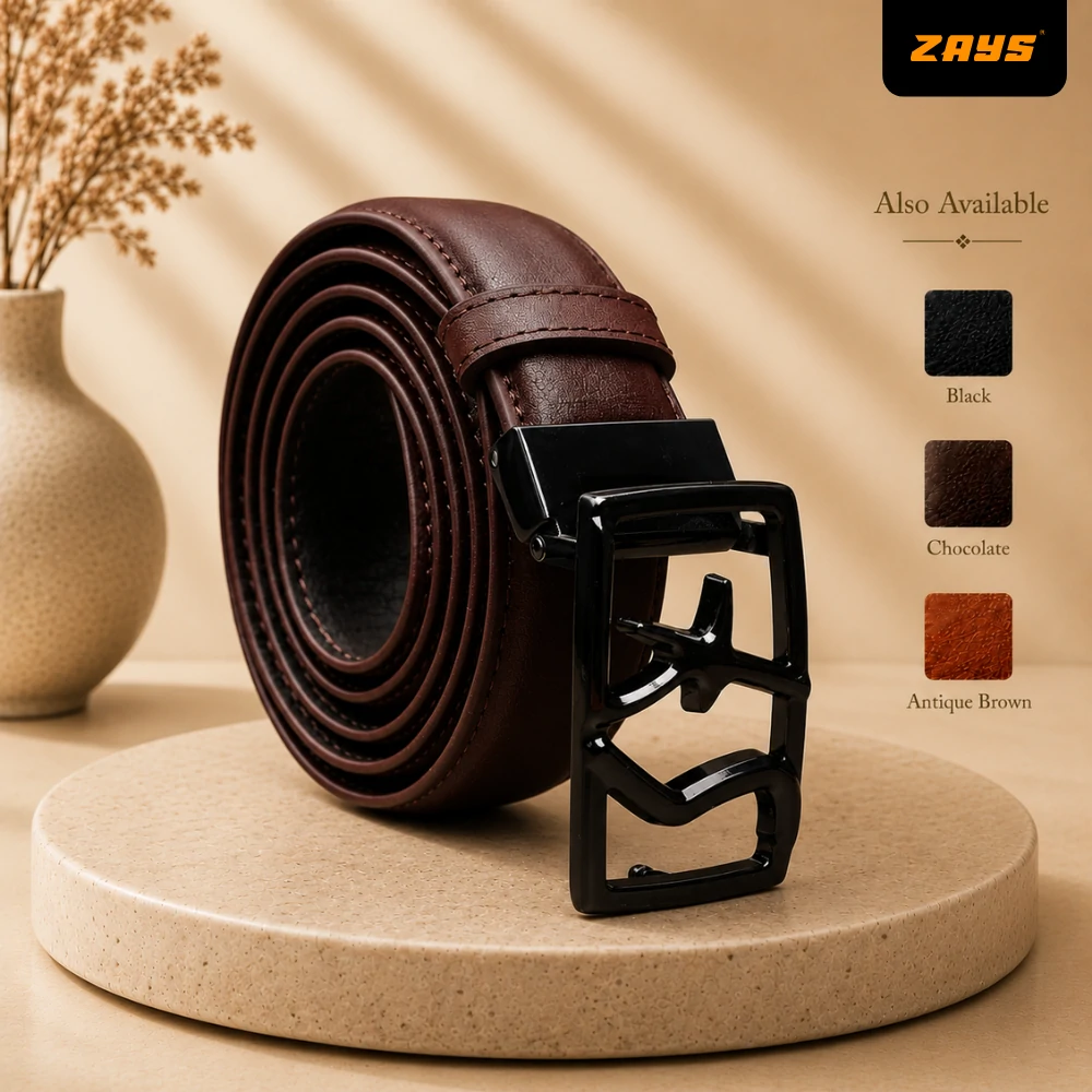 Zays Handcrafted Genuine Leather Belt for Men – Premium Quality, Adjustable, Stylish & Durable - BC116