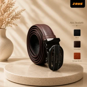 Zays Handcrafted Imported Genuine Leather Auto Gear Belt for Men – Premium Quality, Adjustable, Stylish & Durable - BC123