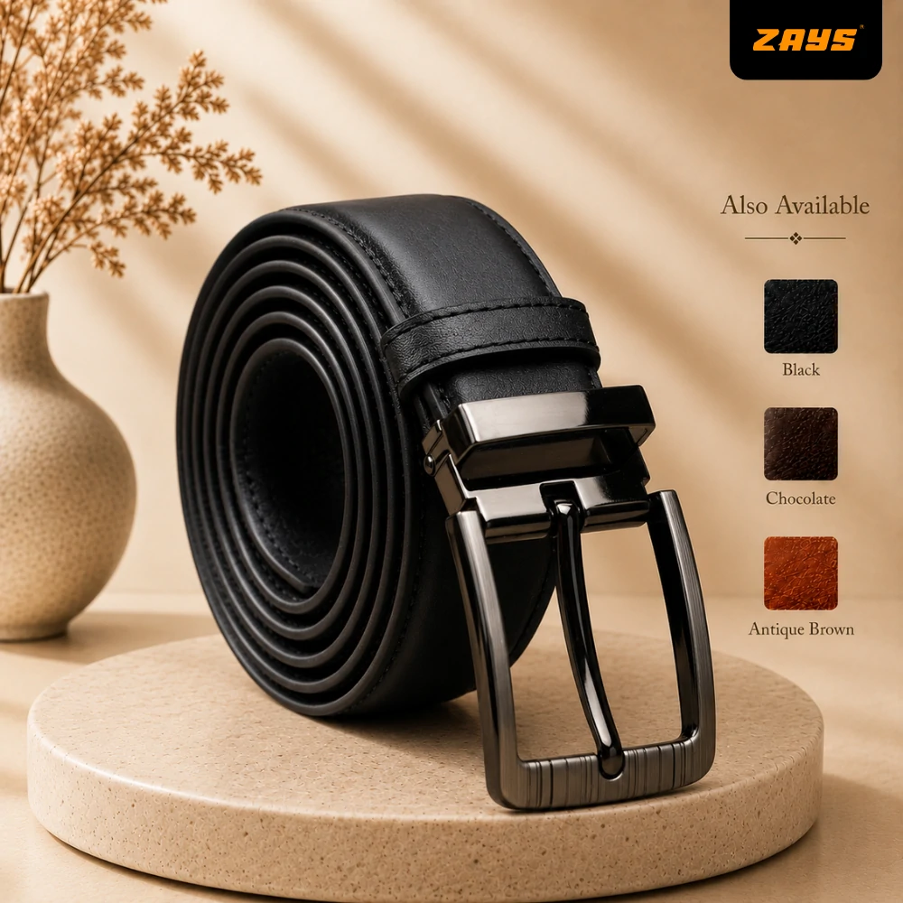 Zays Handcrafted Genuine Leather Belt for Men – Premium Quality, Adjustable, Stylish & Durable - BC117
