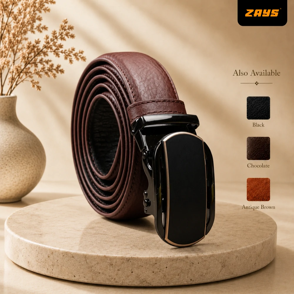 Zays Handcrafted Imported Genuine Leather Auto Gear Belt for Men – Premium Quality, Adjustable, Stylish & Durable - BC126