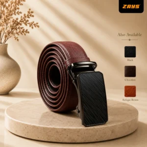 Zays Handcrafted Imported Genuine Leather Auto Gear Belt for Men – Premium Quality, Adjustable, Stylish & Durable - BC127
