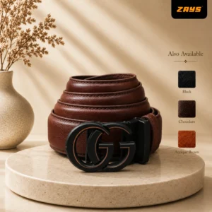 Zays Handcrafted Imported Genuine Leather Auto Gear Belt for Men – Premium Quality, Adjustable, Stylish & Durable - BC128