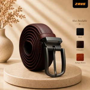 Zays Handcrafted Genuine Leather Belt for Men – Premium Quality, Adjustable, Stylish & Durable (BC102-P)