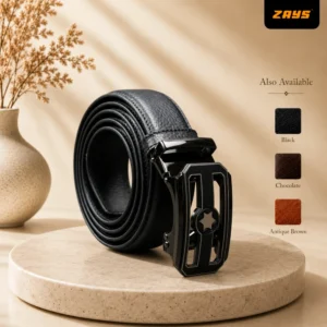 Zays Handcrafted Imported Genuine Leather Auto Gear Belt for Men – Premium Quality, Adjustable, Stylish & Durable - BC132