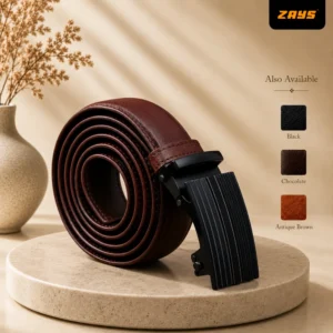 Zays Handcrafted Imported Genuine Leather Auto Gear Belt for Men – Premium Quality, Adjustable, Stylish & Durable - BC133