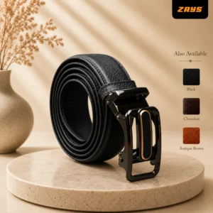 Zays Handcrafted Imported Genuine Leather Auto Gear Belt for Men – Premium Quality, Adjustable, Stylish & Durable - BC134