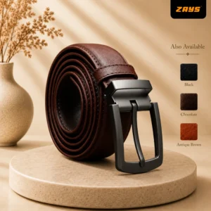 Zays Handcrafted Genuine Leather Belt for Men – Premium Quality, Adjustable, Stylish & Durable (BC103-P)