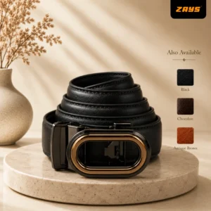 Zays Handcrafted Imported Genuine Leather Auto Gear Belt for Men – Premium Quality, Adjustable, Stylish & Durable - BC121