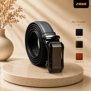 Zays Handcrafted Imported Genuine Leather Auto Gear Belt for Men – Premium Quality, Adjustable, Stylish & Durable - BC135