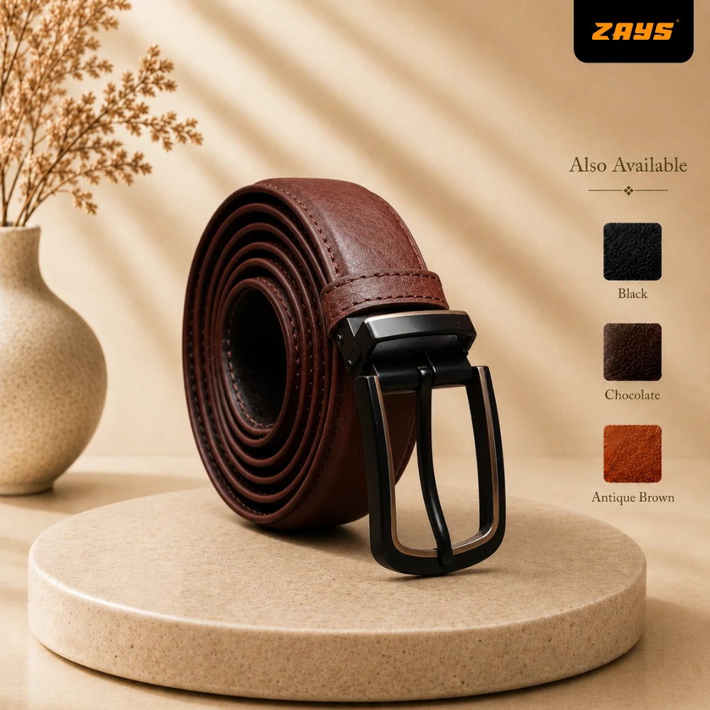 Zays Handcrafted Genuine Leather Belt for Men – Premium Quality, Adjustable, Stylish & Durable - BC104