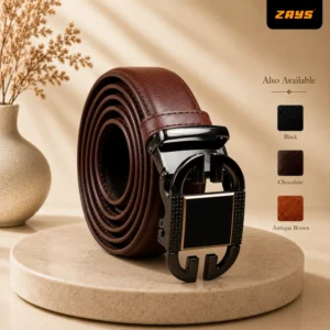 Zays Handcrafted Imported Genuine Leather Auto Gear Belt for Men – Premium Quality, Adjustable, Stylish & Durable - BC136