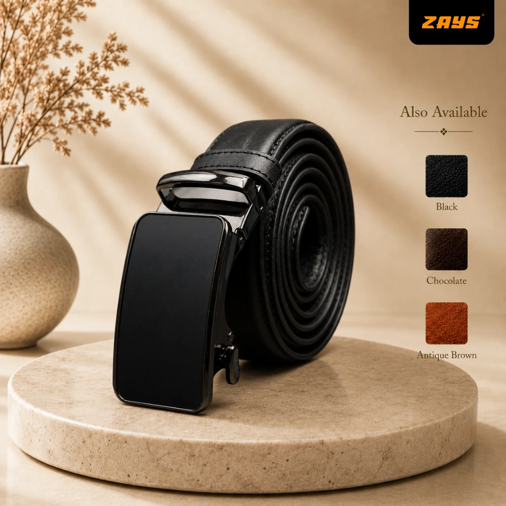 Zays Handcrafted Imported Genuine Leather Auto Gear Belt for Men – Premium Quality, Adjustable, Stylish & Durable - BC138
