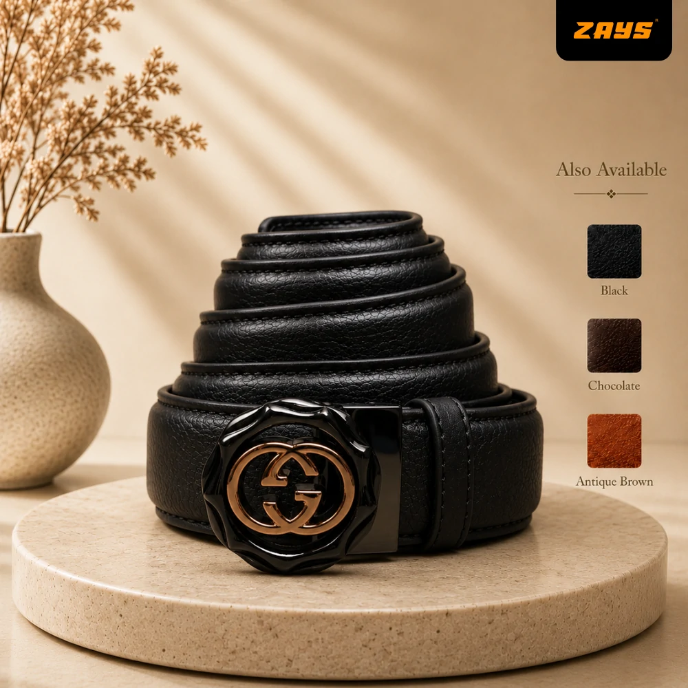 Zays Handcrafted Genuine Leather Belt for Men – Premium Quality, Adjustable, Stylish & Durable - BC105