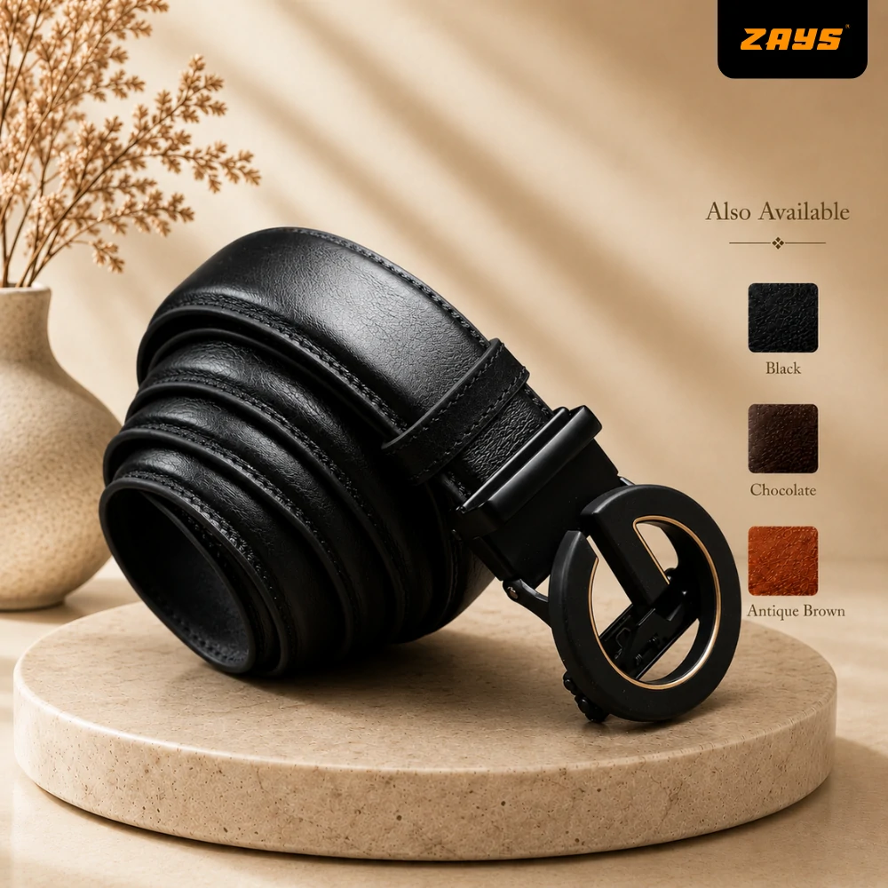 Zays Handcrafted Imported Genuine Leather Auto Gear Belt for Men – Premium Quality, Adjustable, Stylish & Durable - BC139