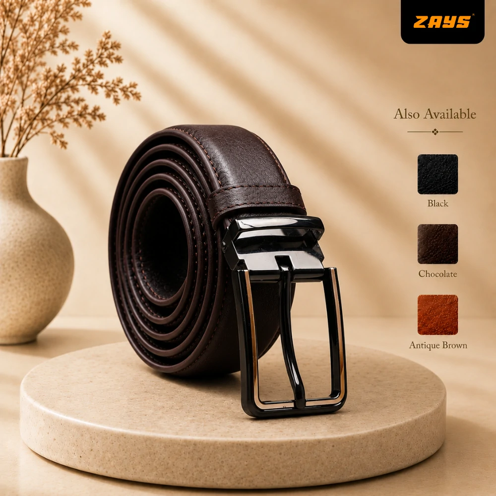 Zays Handcrafted Genuine Leather Belt for Men – Premium Quality, Adjustable, Stylish & Durable - BC106