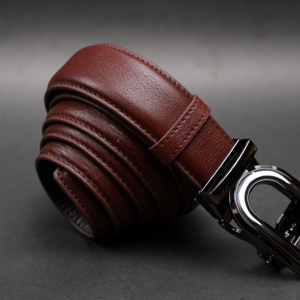 Zays Handcrafted Imported Genuine Leather Auto Gear Belt for Men – Premium Quality, Adjustable, Stylish & Durable (BC140-Antique Brown) - Image 7