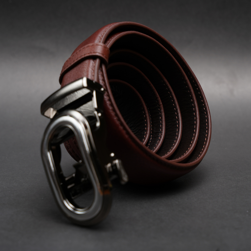Zays Handcrafted Imported Genuine Leather Auto Gear Belt for Men – Premium Quality, Adjustable, Stylish & Durable (BC140-Antique Brown) - Image 6