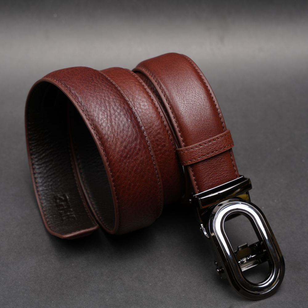 Zays Handcrafted Imported Genuine Leather Auto Gear Belt for Men – Premium Quality, Adjustable, Stylish & Durable (BC140-Antique Brown) - Image 5