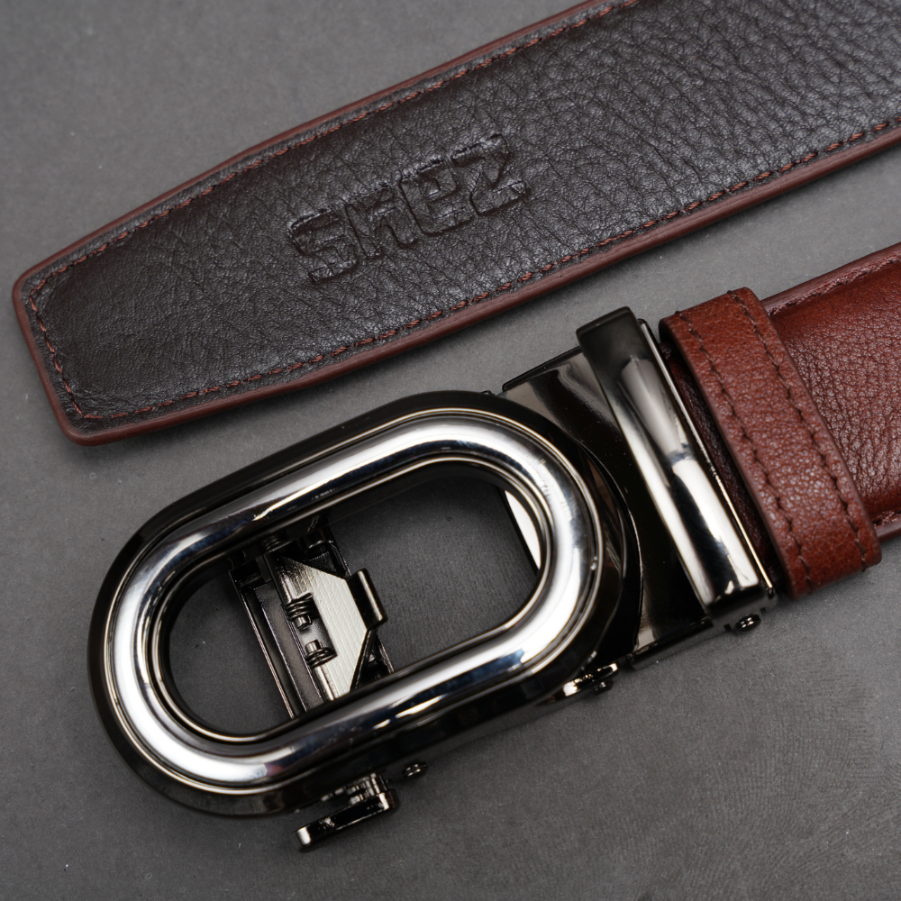 Zays Handcrafted Imported Genuine Leather Auto Gear Belt for Men – Premium Quality, Adjustable, Stylish & Durable (BC140-Antique Brown) - Image 4