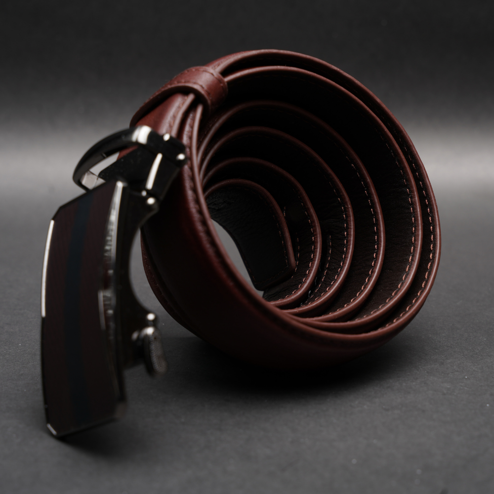 Zays Handcrafted Imported Genuine Leather Auto Gear Belt for Men – Premium Quality, Adjustable, Stylish & Durable (BC148-Antique Brown) - Image 6