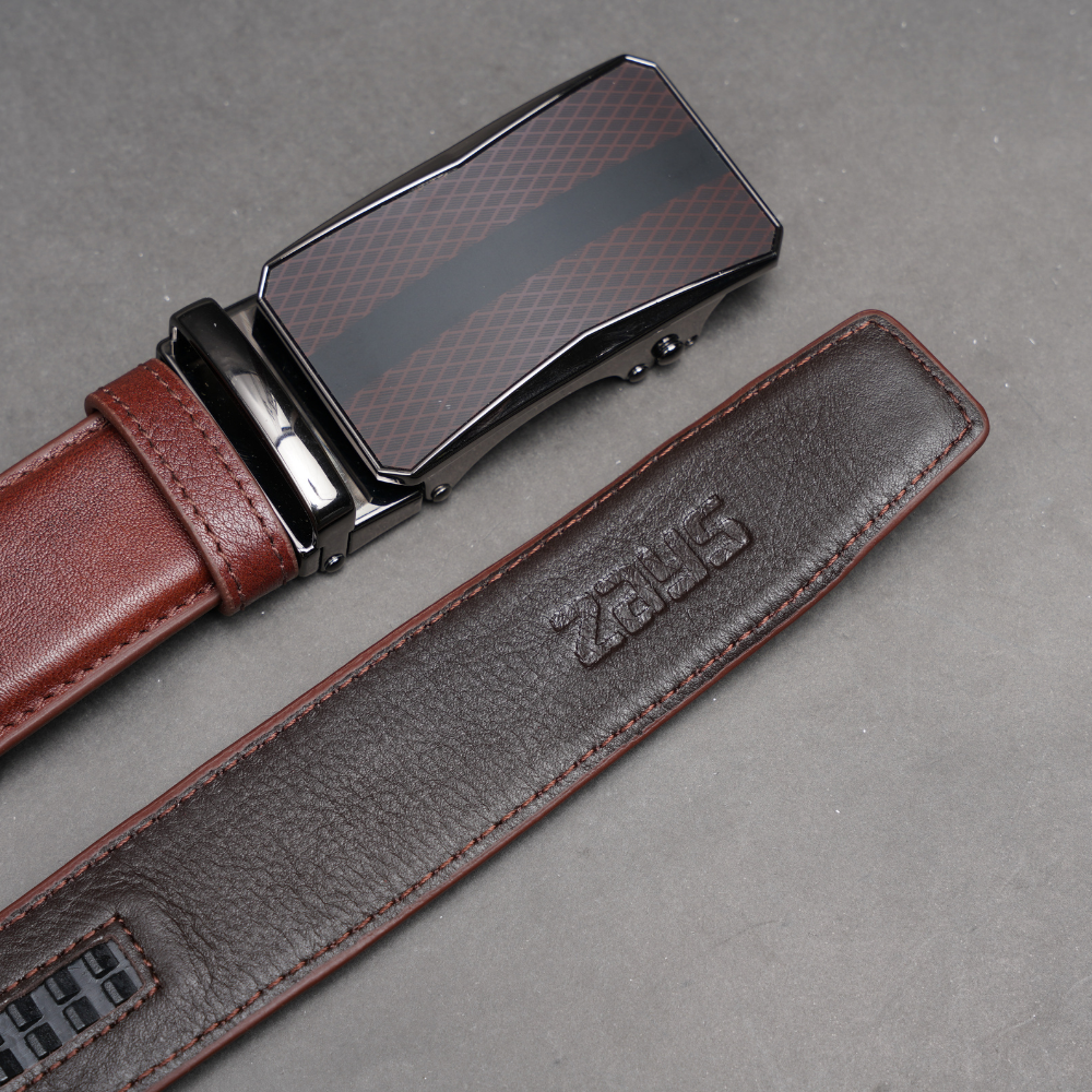 Zays Handcrafted Imported Genuine Leather Auto Gear Belt for Men – Premium Quality, Adjustable, Stylish & Durable (BC148-Antique Brown) - Image 5