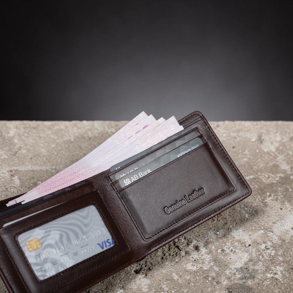 Zays Handcrafted Premium Leather Bifold Short Wallet (SW112-Chocolate) - Image 4