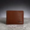 Zays Handcrafted Premium Leather Bifold Short Wallet (SW118-Tan)